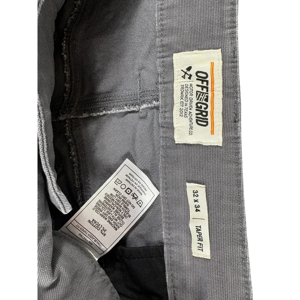 Off The Grid Trailblazer Taper Fit Pants Mens 32x34 Gray Stretch Rugged Workwear
